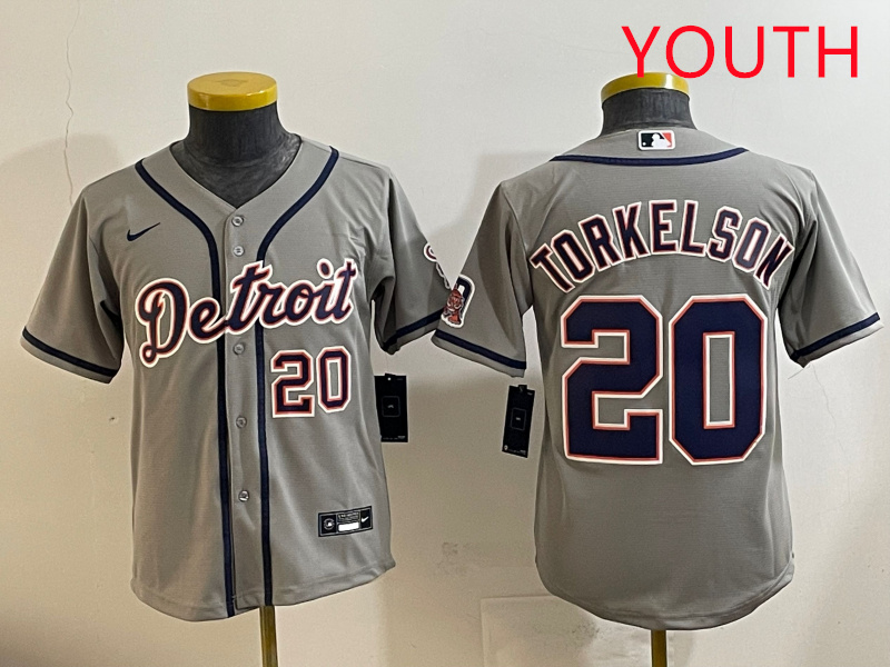 Youth 2025 Detroit Tigers  #20 Torkelson grey Nike MLB jersey style 13